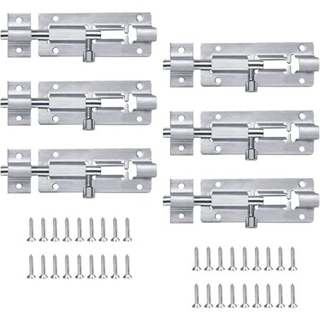 6 kpl Makuuhuoneen Oven Lukko, Liukuoven Salpa, Liukuoven Salpalukko