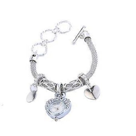 Hopeasormus Naisten Kvartsi Ruostumattomasta Teräksestä Tehty Verkkoremmi Rannekello - Tyylikäs Asuste Muodikkaalle Naiselle! GD