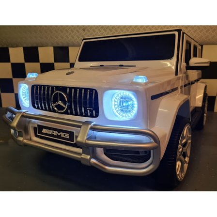 Batteri børnebil Mercedes G63 2 personer 12 volt hvid