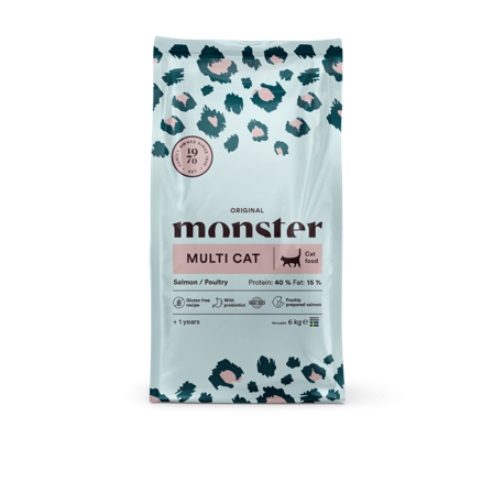 Monster Pet Food - Cat Original Multicat Laks/Fjørfe 6 kg - Katt - Kattefôr & kattemat - Tørrfôr for katt - ZOO.no