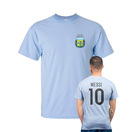 Messi stil Argentina fotboll t-shirt - ljus blå