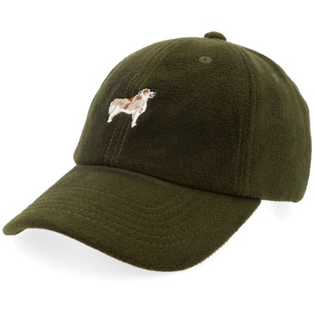 Iconic - Grön unconstructed Keps - Golden Retriever Dog Wool Olive Dad Cap @ Hatstore