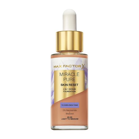 Max Factor Miracle Pure 2in1 Skin Reset Serum Foundation 4 Light To Medium, Makeup, Ansigt, Foundation