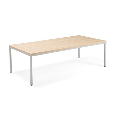 Konferensbord, 4-bensstativ, 2400x1200 mm, silver, ek
