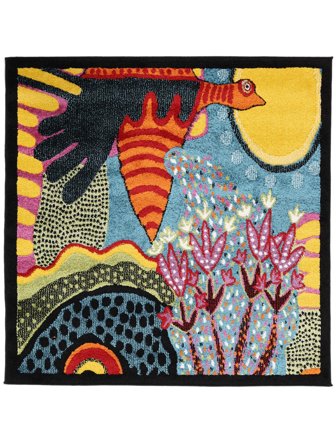 Sun Rise Multicolore Tapis Carré Petit Oeko-Tex