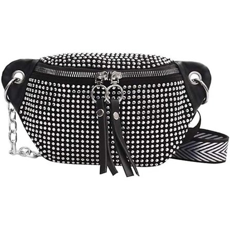 Glitter Rhinestone Mageveske for Kvinner, Crossbody Telefonveske Belte Bum Vesker Midjevesker Mageveske for Kvinner Jente