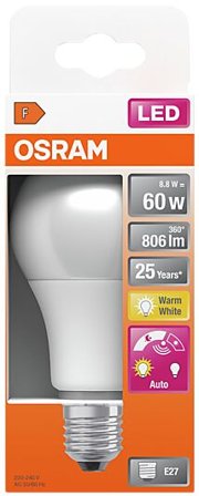 OSRAM LED Classic A 60 9W 2700K daylight sensor E27