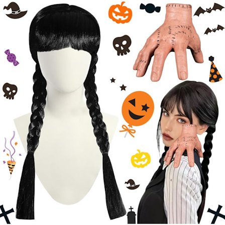 Halloween Wednesday -koristeet, hiukset + kädet