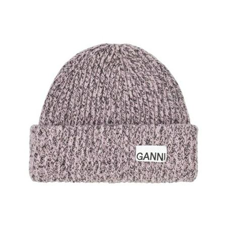 Ganni Structured Rib Beanie Lila lila, Dam Hattar, Dam, Storlek: ONE SIZE