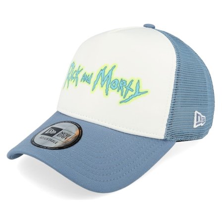 New Era - Blanc trucker Casquette - Rick & Morty Copen Blue/White Trucker @ Hatstore