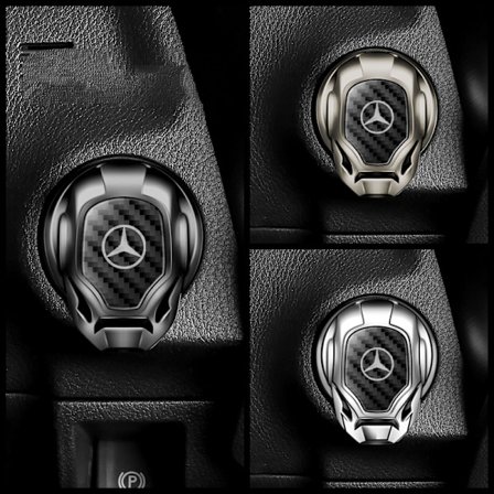 1 artikel Applicera på Benz bilmotor Start Stop-knappskåpa Tryck Start-knappskåpa Tändningsdekoration Skyddskåpa Universal knapp