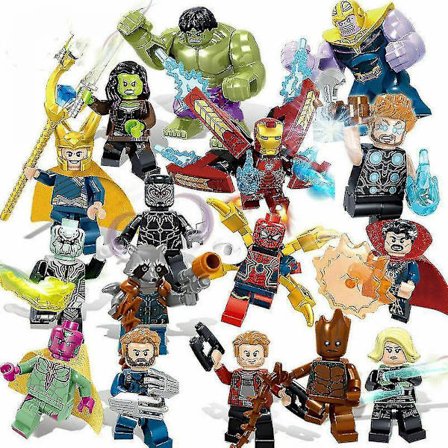 16 st Marvel Avengers Superhjälte Seriefigurer DC Minifigur Present till Barn
