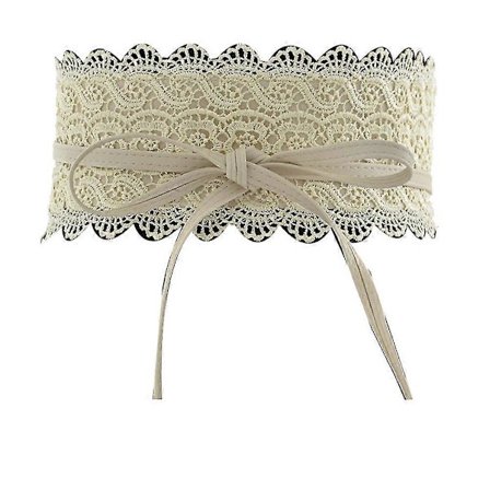 Mode Bred Spets Knytskärp Dam Midjeband Klänning Fest Midjebälte Skärp Dekor