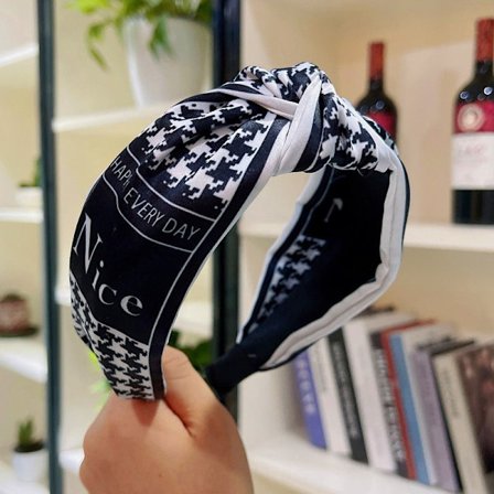 Bred Knude Hårbøjle Kvinder Elastisk Plaid Bezel Hårbånd Piger Hår