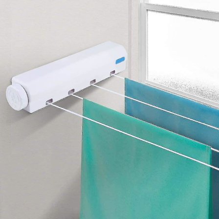 Automatisk indtrækkelig tøjstativ til indendørs brug med 4/5 tråde