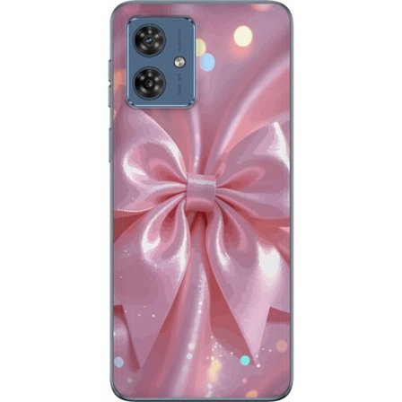 Kompatibelt Mobildeksel til Motorola Moto G54 Rosa satengbånd - Elegante glitterbånd med lyseffekter