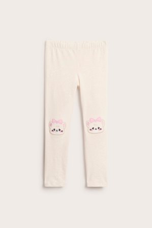 Kappahl | Legginsy z aplikacją na kolanach Offwhite 116 | Offwhite