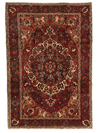 Alfombra Bakhtiar 210X314 Negro/Rojo Oscuro (Lana, Persia)