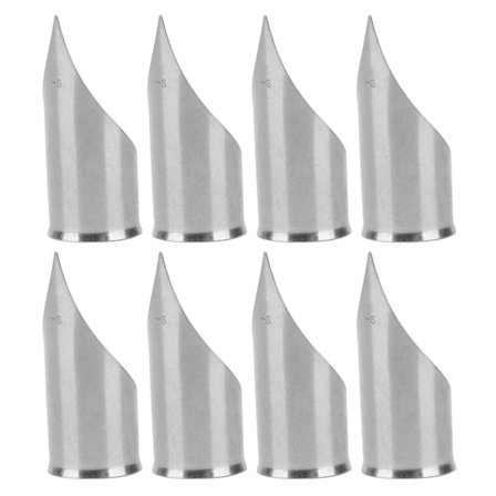 8 stk. justerbare fingerklaffvinkler i rustfritt stål, blank overflate, syverktøy for skjortekrage og bukser