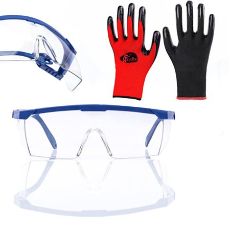 Beskyttelsesbriller Klar + Arbejdshandsker Storrelse L – Sæt til Arbejde | en166 | Komfort og Sikkerhed