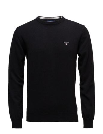 Superfine Lambswool Crew T-Langærmet Skjorte Sort GANT