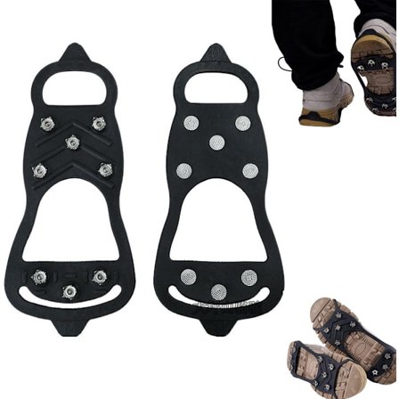 Skoovertræk - Sne Støvler - Anti-Slip - Steigeisen til Bjergstøvler - Skospidser - Steigeisen - Til Kvinder eller Mænd - Sort - Størrelse 41-46