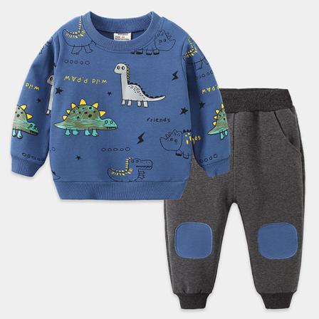 Pojkar Långärmade Skjortor + Byxor Crew Neck Sweatshirt Outfit