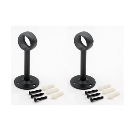 2-delt sæt (sort) justerbar gardinstang loftbeslag