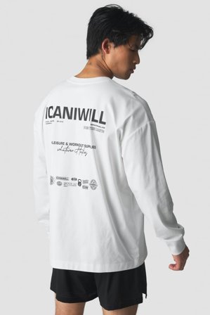 ICANIWILL - Everyday Long Sleeve White - Träningströja - Herr - Träningskläder från ICIW