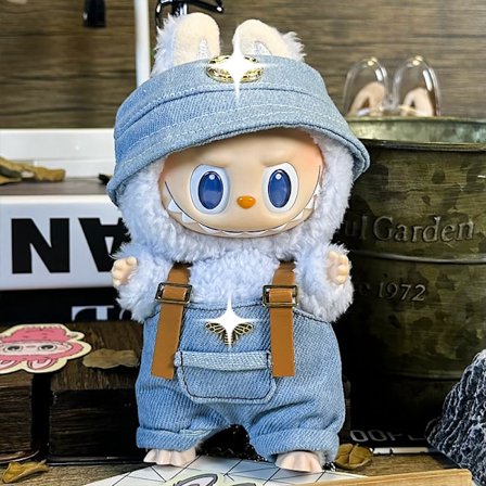 Sommersalg Monster dukke dukkeklær første generasjon andre generasjon blindboks Monster dukke dukkeklær (bøttehatt + smekkebukser)