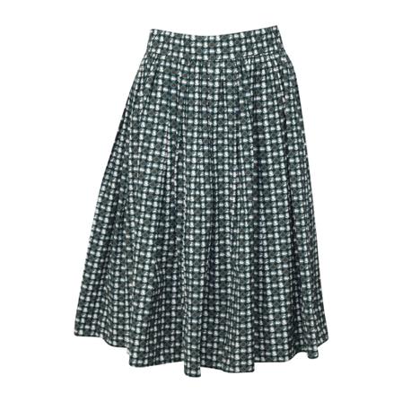 Dolce & Gabbana Pre-owned, Hat Print Pleated Midi Skirt Groen, Dames, Maat:L,Katoen