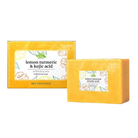 Hanchobit Citron Gurkmeja Tvål Kropp Skonsam Rengöring Jämn Hudton Återfuktande Närande Badtvål