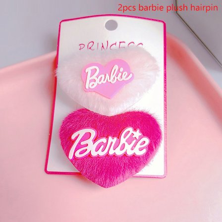 Modebrev Hjärta Hårnål Rosa Plysch Hårklämma Side Bang Cli