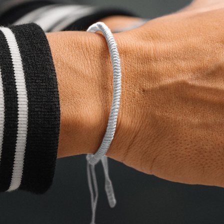 Bracelet gris Whit à noeud de chance pour hommes - Bracelets en corde