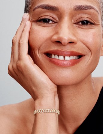 Pandora Cuban Chain 14K Gold-Plated Bracelet With Clear Cubic Zirconia - Gold - 16 CM