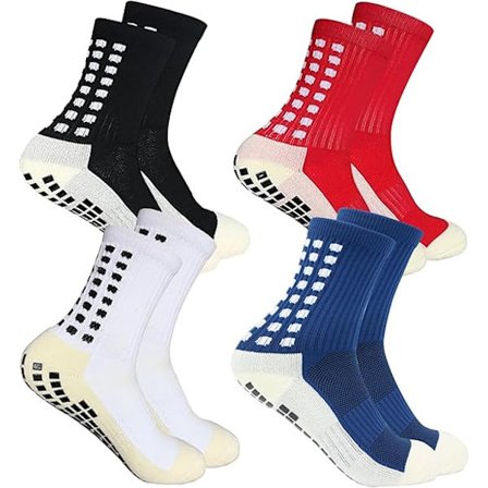 4 stk Fotballstrømper med grep, utviklet ytelse og komfort - Sklisikre strømper for fotball Unisex-FX-