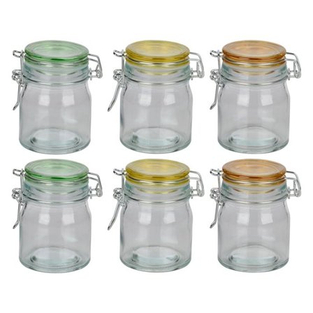 Glassglass med farget lokk - 145 ml