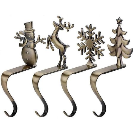 Julstrumpahållare för öppen spis, julstrumpehänge för öppen spis, julstrumpahållare, öppen spiskrokar för julstrumpor, julstrumpa