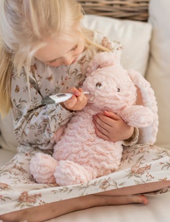 Teddykompaniet Teddy Heaters, Rabbit With Wavy Fur, Pink - Pink - 35 CM