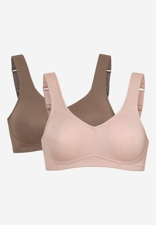 Cellbes of Sweden - Uforet soft BH Ingrid 2-pack i støvet rosa + nougat til damer i størrelse 80D