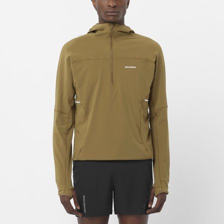 Salomon - Midlayer-Kapuzenjacke Herren Sense Aero Hybrid - Brilliant Olive