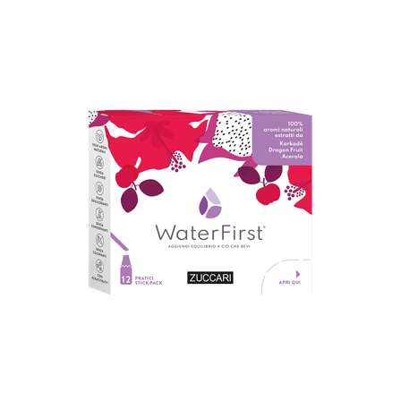 Zuccari WaterFirst Karkadè, Dragon Fruit, Acerola 12 Stick