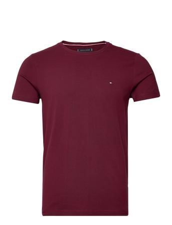 Stretch Slim Fit Tee T-shirts Short-sleeved Rød Tommy Hilfiger*Betinget Tilbud
