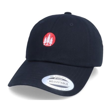 Iconic - Svart unconstructed Keps - Pine Tree Logo Black Dad Cap @ Hatstore