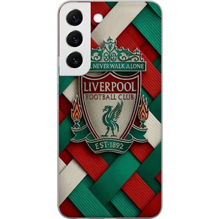 Kompatibelt Mobilskal till Samsung Samsung Galaxy S22+ 5G Liverpool Football Club-emblem med You'll Never Walk Alone i kraftfull grafisk design för p