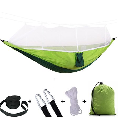Camping-riippumatto, kannettava matkariippumatto, riippuva sänky (vihreä)