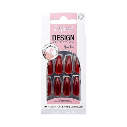 Depend Design Selection Ruby Red Almond Nord, Makeup, Kunstige Negle Og Tilbehør, Kunstige Negle