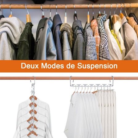 Taianomaiset vaatetelineet, tilaa säästävät tukevat metallitelineet, vaatekaapin järjestäjä, tilaa säästävä ripustin, 8 kpl kaskadripustimia