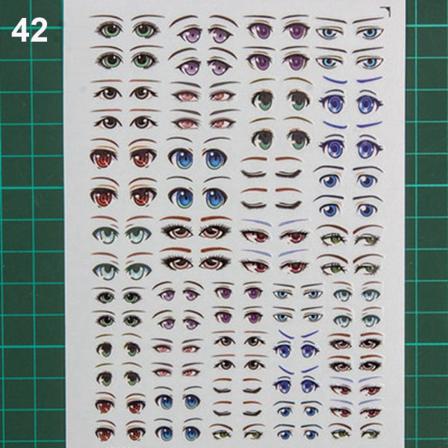 1 Ark Söta Klistermärken Cartoon Eyes Stickers 42 42