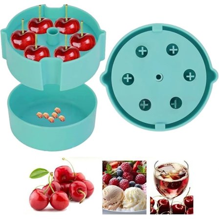 Tryck-Typ Körsbärs- & Olivurkärnare, Professionell Frukturkärnare för Körsbär, Dadlar & Oliver - Kraftig Köksurkärnare med